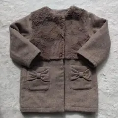 アプレレクール　ふわふわアウター　１００サイズ　ボア　リボンポケット