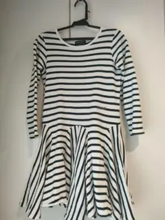 BEBE☆130cm☆裏毛ボーダーワンピース