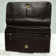 激渋 IL BISONTE イルビゾンテ長財布 本革ダークブラウン 2ファスナー