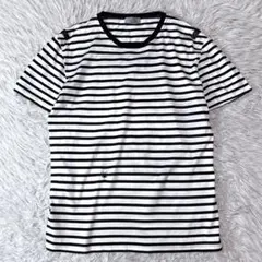 Dior HOMME　エディ期　Bee刺繍ボーダーTシャツ　レザー　Mサイズのサムネイル
