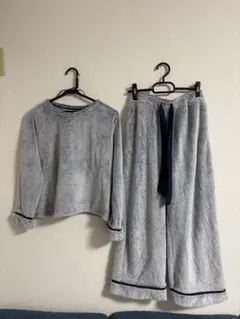 GU グレー フリース ルームウェアセット M