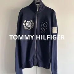トミーヒルフィガー ドライバーズニット S 実寸M相当 ネイビー コットンニット