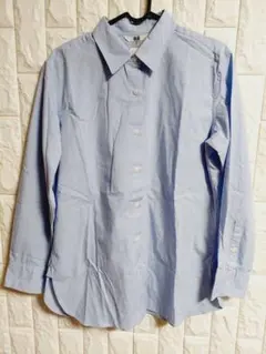 UNIQLO（ユニクロ）コットンシャツ長袖　ブルー　M　㊹