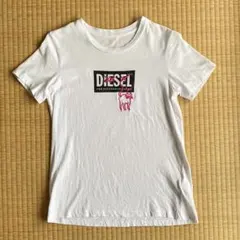 DIESEL 半袖 Tシャツ ホワイト ピンク 猫
