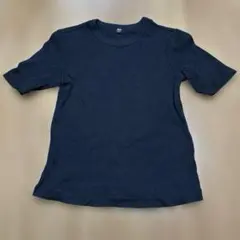 UNIQLO リブクルーネックT 半袖 ブラック Mサイズ　ユニクロ