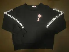 PINK-latte 黒トレーナー ハート型鍵刺繍