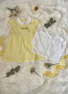 familiar ファミリア　ワンピース　刺繍　半袖　襟