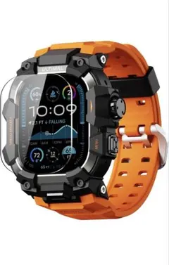 ULTIMAL コンパチブルAppleWatchバンド オレンジブラック49mm