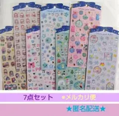 セリア キャンドゥ ☆ ウィンタージュエルシール　７点　雪だるま ぷっくりシール