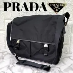 美品 PRADA ショルダーバック メッセンジャーバック ナイロン 三角プレート