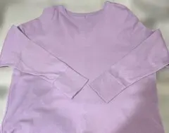 ラベンダー色　綿Tシャツ長袖
