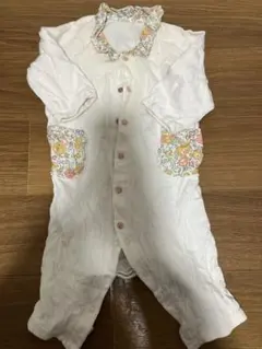 赤ちゃんの城　70cm 花柄ポケット付きロンパース