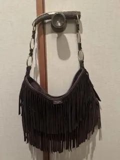 イヴ・サンローラン モンバサ ショルダーバッグ ダークブラウン - メルカリ