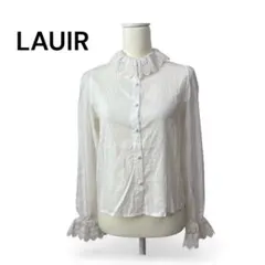 未使用品タグ付 LAUIR ラウアー 襟袖口レース ブラウス ホワイト L
