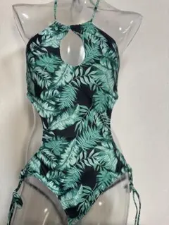 新品・未使用✨XL モノキニ ワンピース水着 ボタニカル柄 体型カバーのサムネイル
