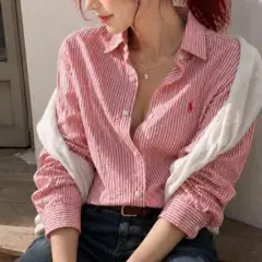 POLO RALPH LAURENポロラルフローレン半袖リネンシャツ麻 ボーダー 