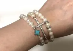 淡水パールブレスレット3連
