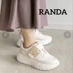 【RANDA】美品 ビジュー モノグラム パーツスニーカー M 23.5相当