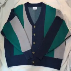 SNAP CLUB ストライプ Vネックカーディガン S