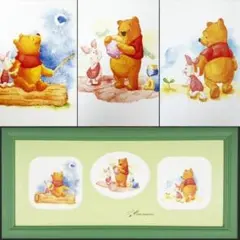 ディズニー クマのプーさん＆ピグレット ジクレー版画 水彩アート絵画インテリア
