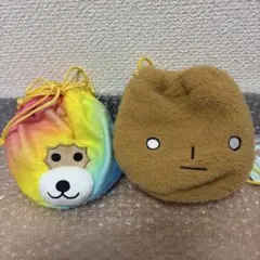 サンエックスユニバース　もこもこフェイス巾着　こげぱん