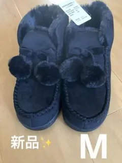 新品　ショートブーツ　ムートン　スウェード　ふわふわ　裏起毛　ファー　ぽんぽん