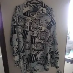 Majeurex 長袖シャツ モノクロパターン