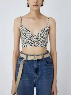 MOUSSY レオパード柄 キャミソール トップス ブラトップ　見せブラ