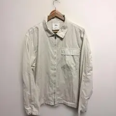 ZARA ジップアップシャツブルゾン　オフホワイト　メンズ