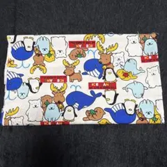 北極動物柄 綿生地 約25cm x 50cm 4つ折り