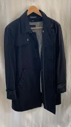 スーツカンパニー ステンカラーコート 黒 M ライナー付
