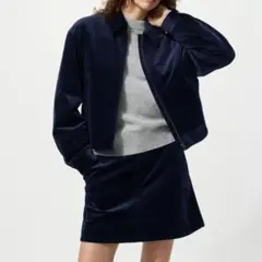 1度のみ着用ユニクロコーデュロイミニスカートネイビーS