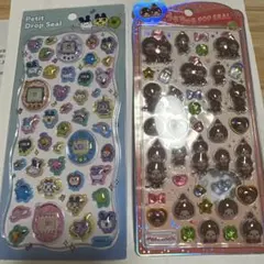【正規品】たまごっち プチドロップシール & モンチッチ うるちゅるシールセット