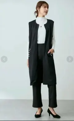 JAYRO パール付きブラックロングジレベスト