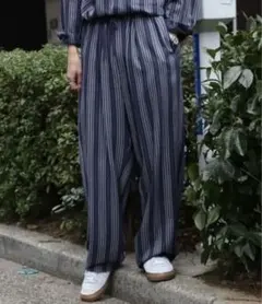 YOKE STRIPE WIDE LEGGED EASY TROUSERS