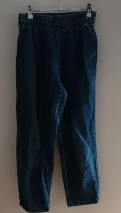 ダークブルーデニムパンツ ゴムウエスト　GU S レディース