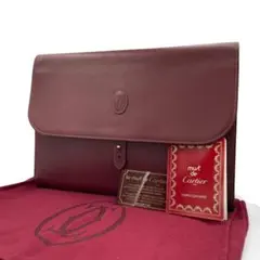 《超美品》Cartier カルティエ マストドゥ ブリーフケース ボルドー