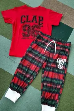 CLAP クラップ　クリスマスパンツ＆ペイズリーロゴ可愛い Tシャツ2点セット