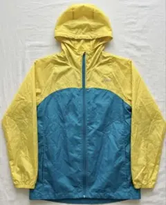 asicsフード付きナイロンジャケット イエロー/ターコイズ