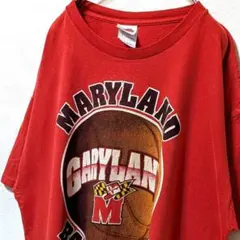 フルーツオブザルームメリーランドバスケットデカロゴ Tシャツレッド赤XL古着