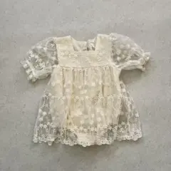 ベビー ロンパース レース刺繍 アイボリー 撮影 結婚式