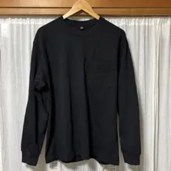 【即発送】GU ヘビーウェイトクルーネックT(長袖)ブラック メンズLサイズ