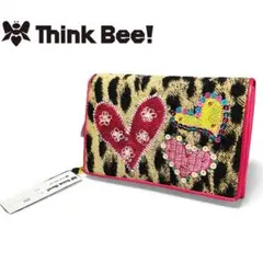 【未使用】Think Bee! 二つ折り財布 アニマルハート #2231 ピンクのサムネイル