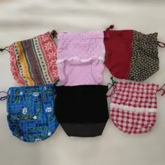 ✨6点まとめ売り✨ 巾着袋 小物入れ お弁当袋 ハンドメイド セット