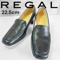 REGALリーガル 本革 スクエアトゥチャンキーヒール 22.5cm レザー