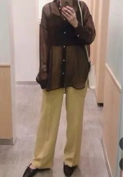 LOWRYS FARM カラーストレートパンツ　L