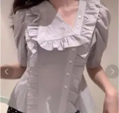 SNIDEL sustainableフリルカラーブラウス