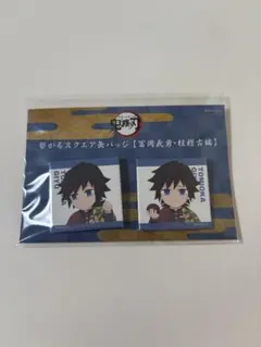 鬼滅の刃 繋がるスクエア缶バッジ 冨岡義勇 柱稽古編 2種セット