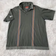 BEAMS GOLF 日本製 L 半袖ポロシャツ ロゴ刺繍 オリーブのサムネイル