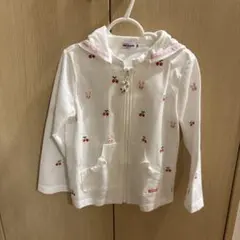 ミキハウス うさこ＆さくらんぼ刺繍 フード付きパーカー 110